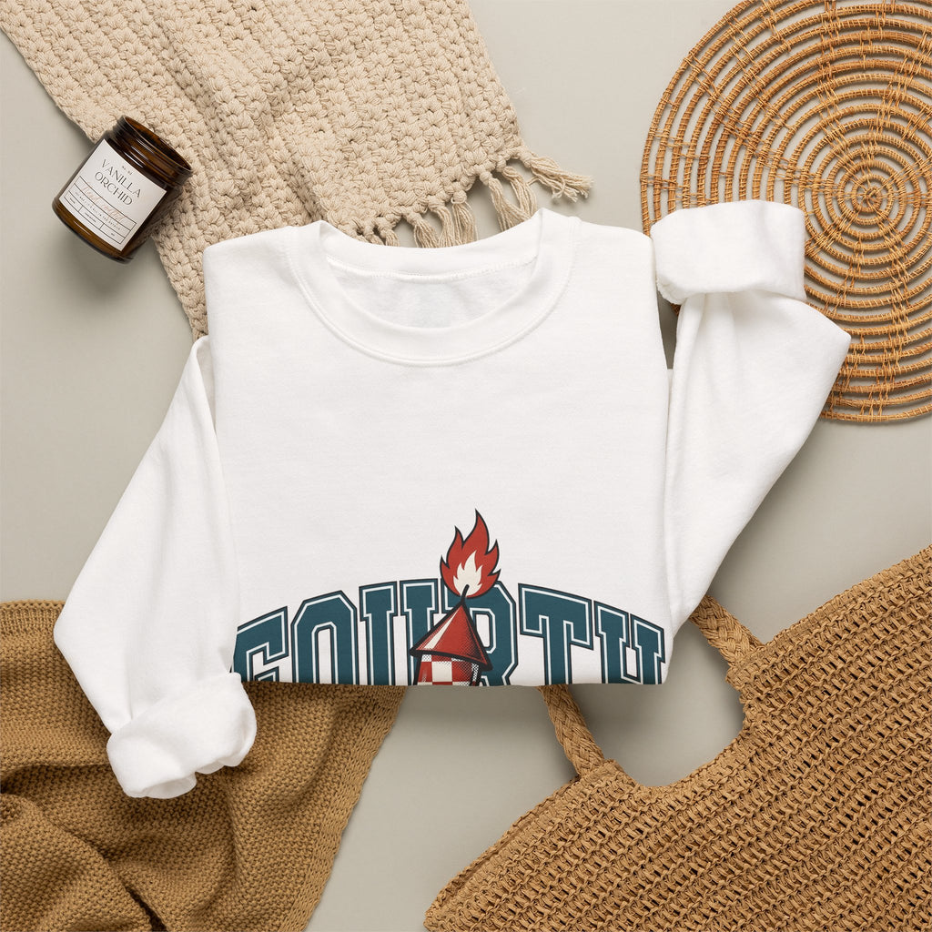 Firework Illustration Sweatshirt 4th Of July America Gift Women Striking Sweatshirt Fireworks Sweatshirt Independence Fan Fire Art Sweatshirt Patriotic Graphic