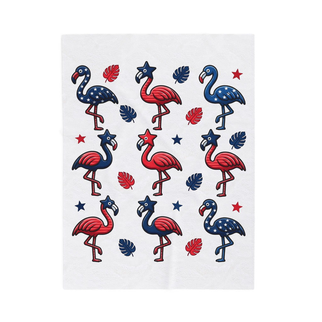 Flag Flamingo Blanket 4th Of July Holiday Gift Women Cartoonish Blanket Flamingo Blanket Independence Day Fan Retro Blanket Celebration Graphic Old
