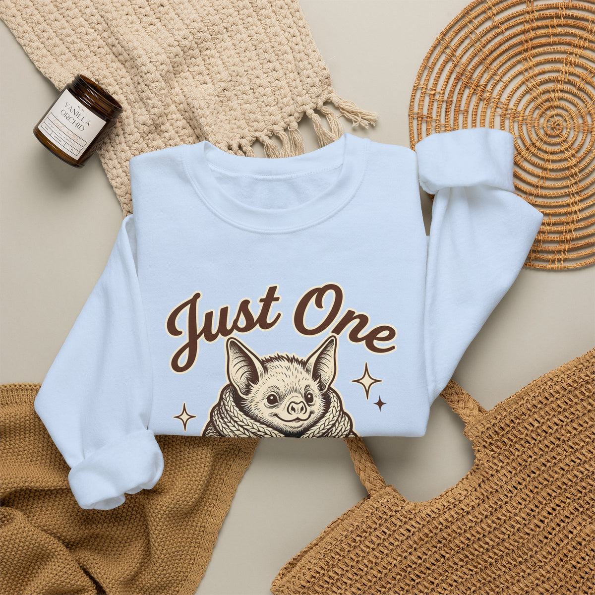Bat Needlework Sweatshirt Cute Crafts Gift Women Vintage Sweatshirt Embroidery Sweatshirt Adorable Fan Retro Sweatshirt Crafting Graphic Doodle Wool Ball