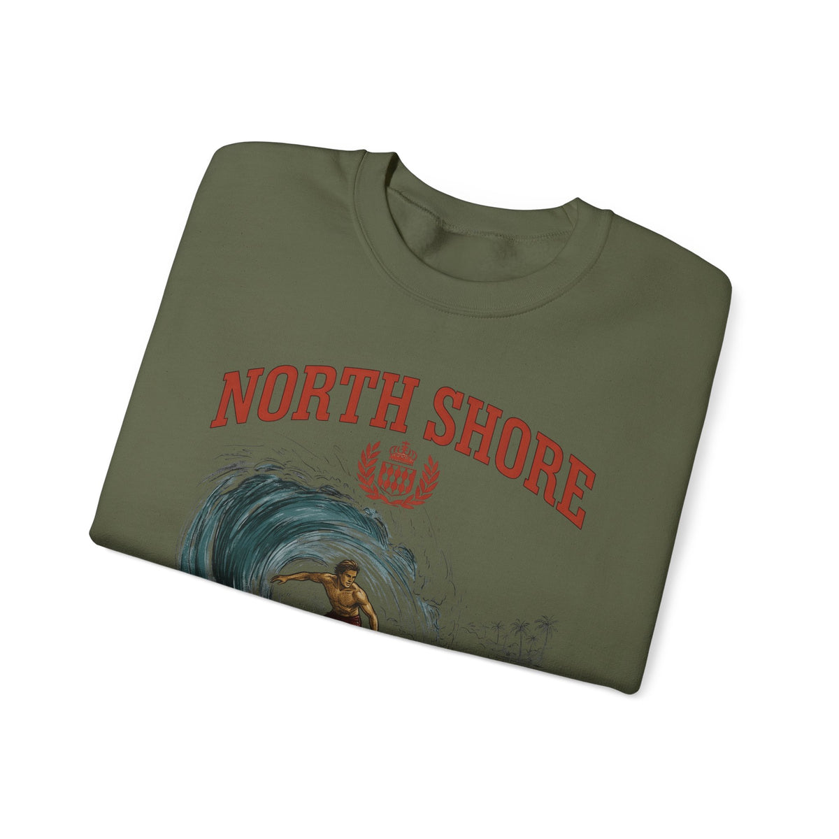 Surfer Wave Surfing Beach Gift Vintage Wave Surfer Fan Retro Coastal Hand Drawn Palm Sweatshirt