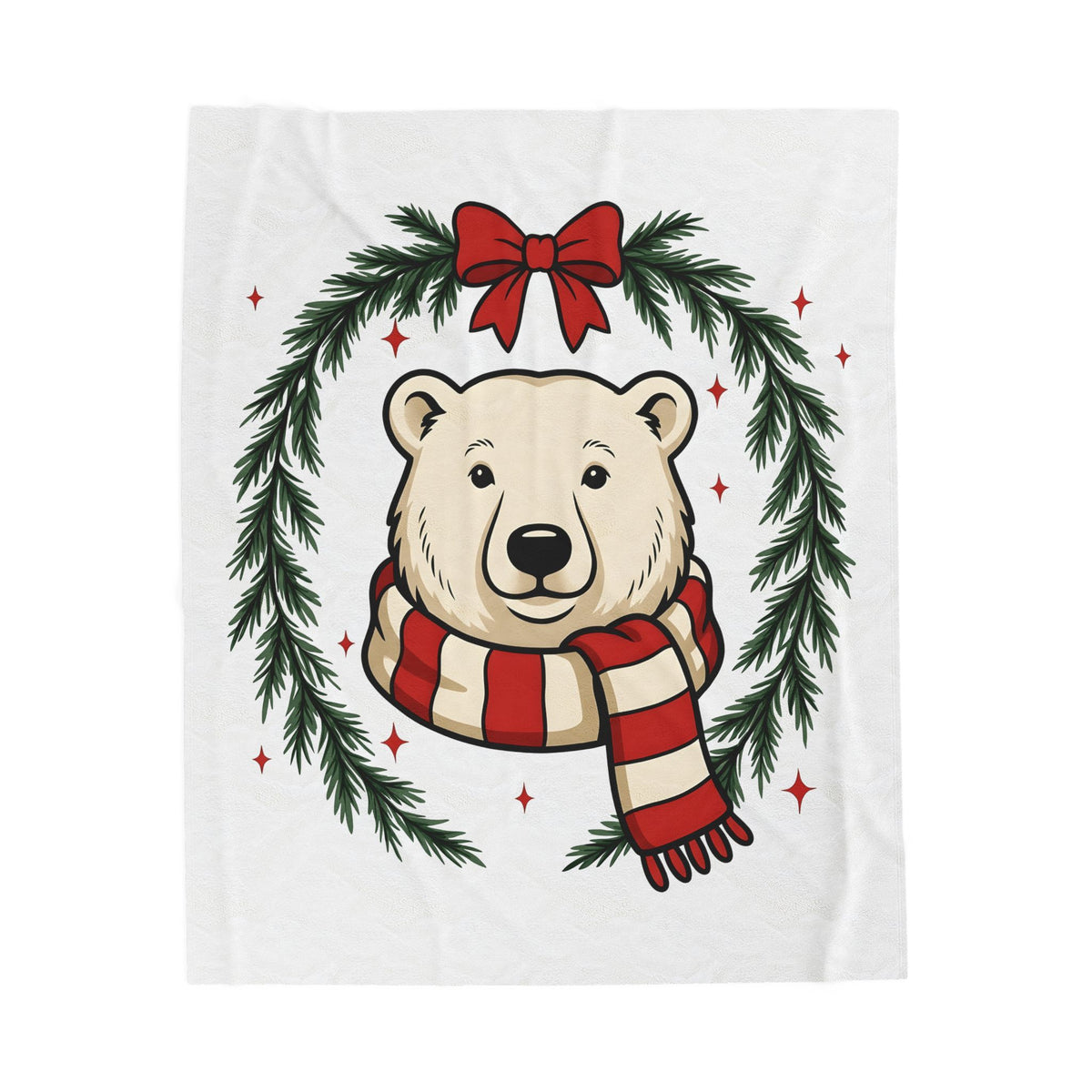 Arctic Bear Blanket Christmas Wildlife Gift Women Comic Blanket Polar Bear Blanket Xmas Fan Cartoon Blanket Animal Graphic Sketch Garland Blanket