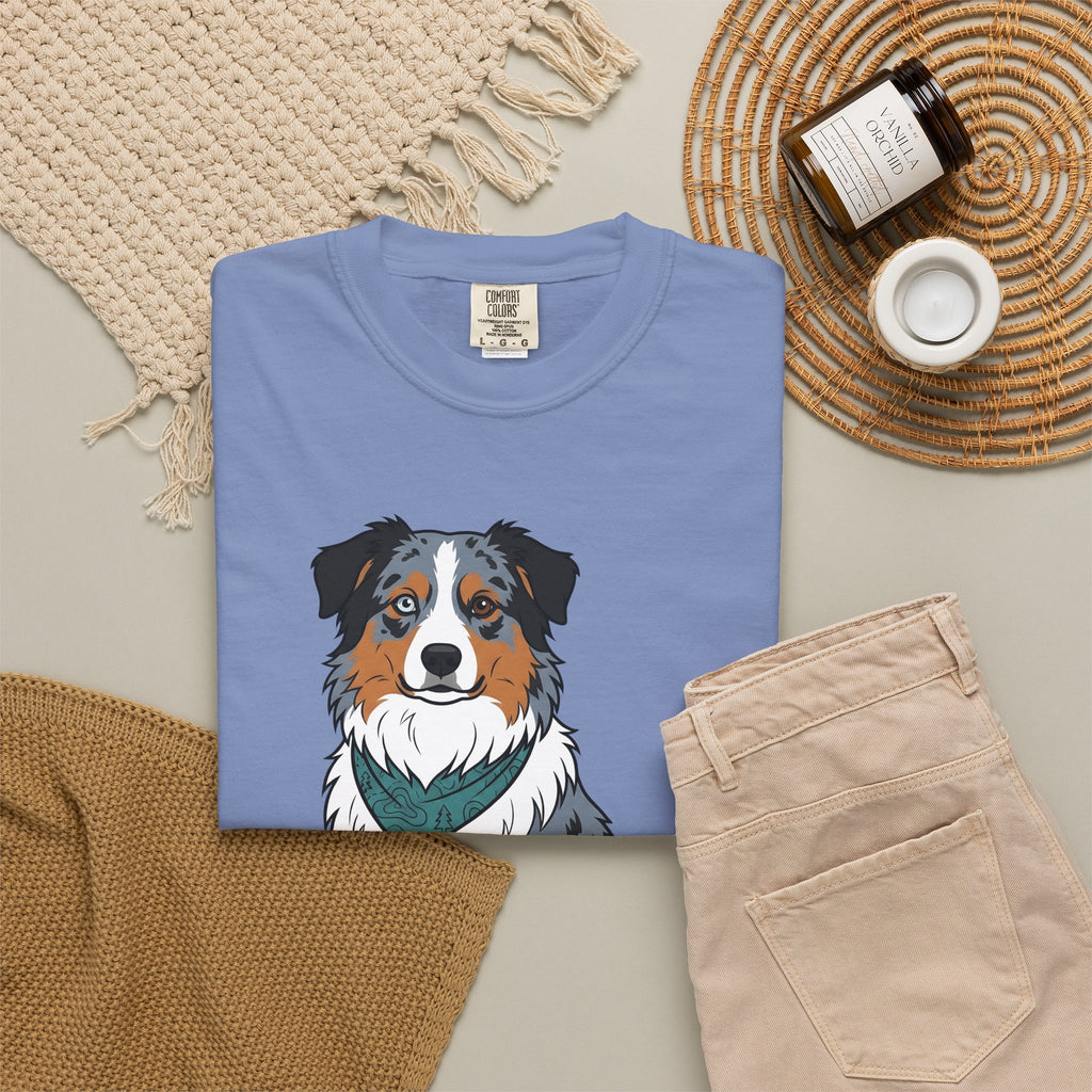 Australian Shepherd T-Shirt Dog Pet Gift Women Cartoon T-Shirt Blue Heeler T-Shirt Dog Fan Aussie Graphic Dog Design Vintage Bandana T-Shirt