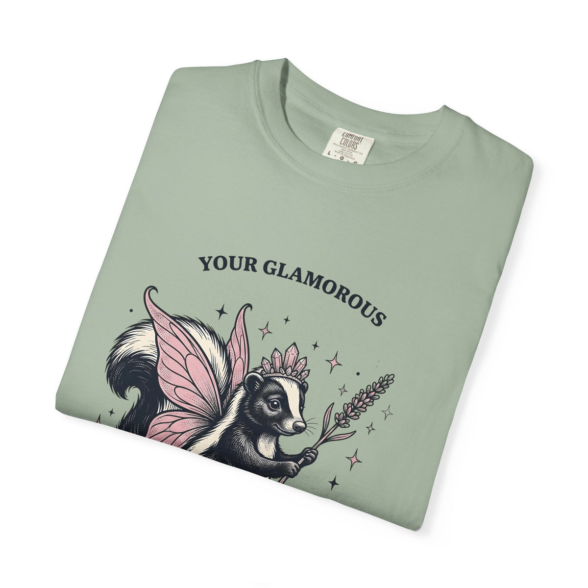 Fairy Skunk T-Shirt Cute Wildlife Gift Women Playful T-Shirt Skunk T-Shirt Adorable Fan Whimsy Graphic T-Shirt Retro Tiara T-Shirt