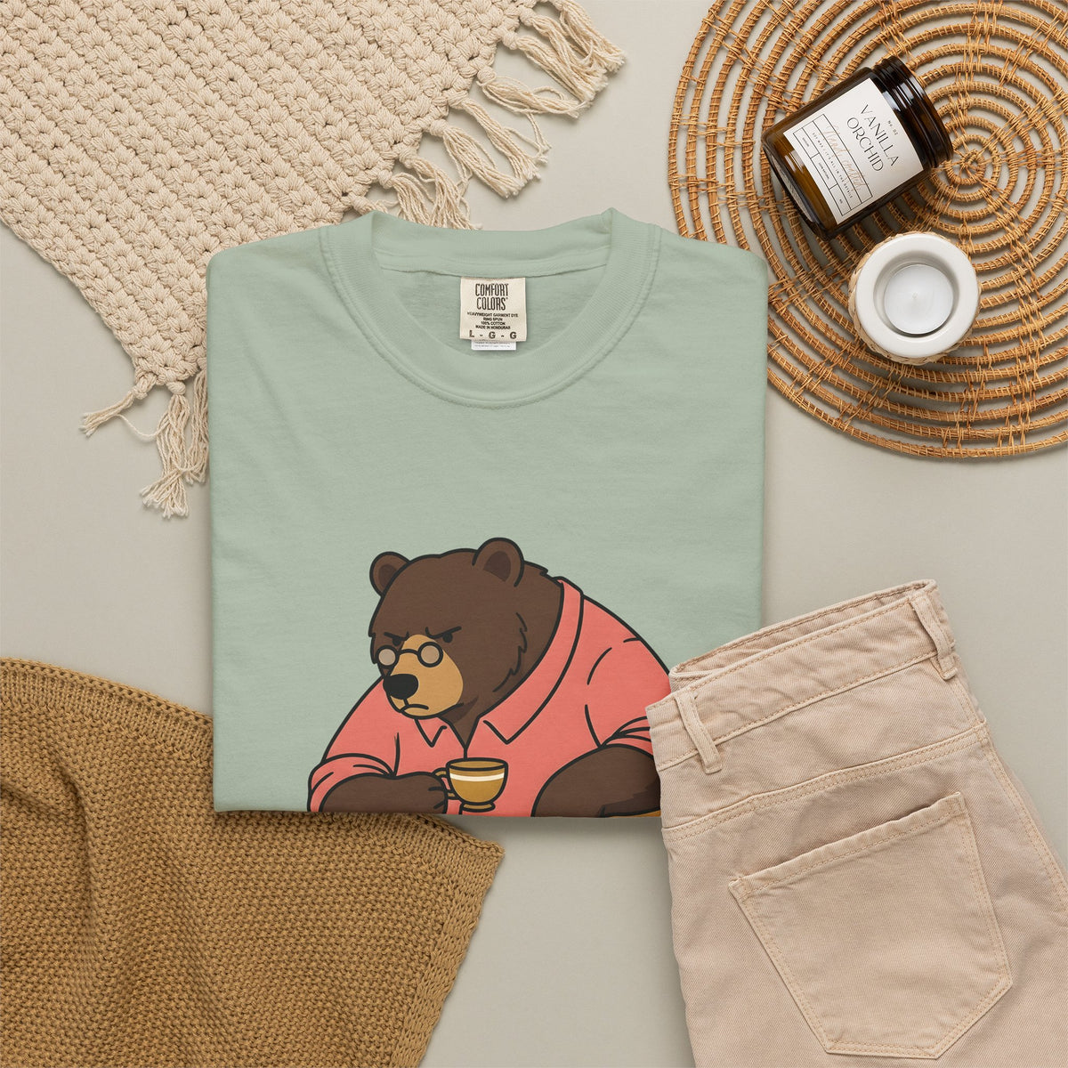 Bear Mocha T-Shirt Teachers Caffeine Gift Women Illustration T-Shirt Mocha T-Shirt Educator Enthusiast Drawing T-Shirt Caffeine Graphic Doodle