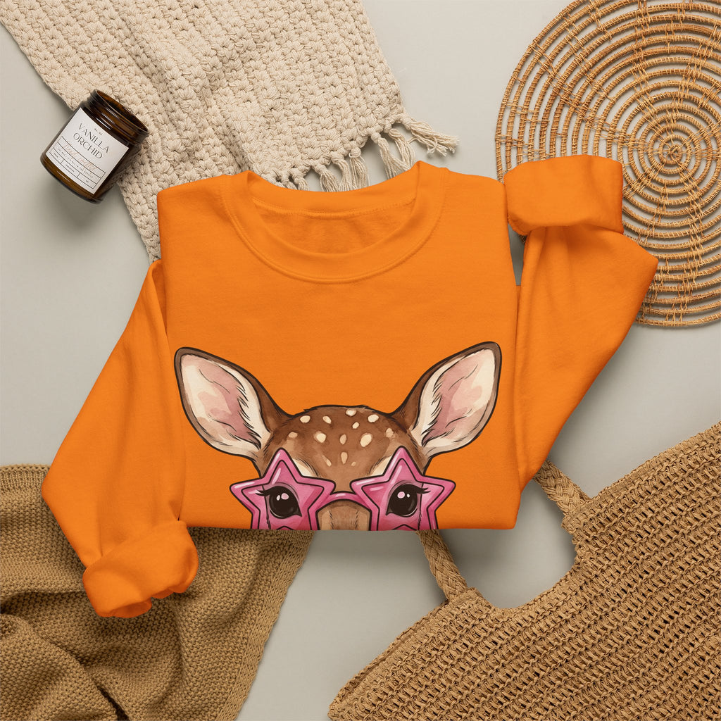 Buck Sweatshirt Moms Creature Gift Women Ink Sweatshirt Deer Sweatshirt Mother Fan Tattoo Sweatshirt Beast Graphic Fantasy Petals Sweatshirt