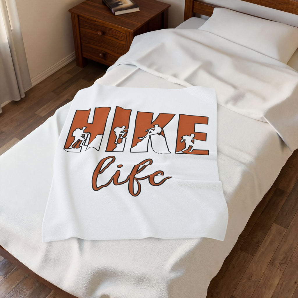 Backpacker Print Blanket Hiking Exploration Gift Women Striking Blanket Traveler Blanket Trekker Enthusiast Artistic Blanket Adventure Graphic