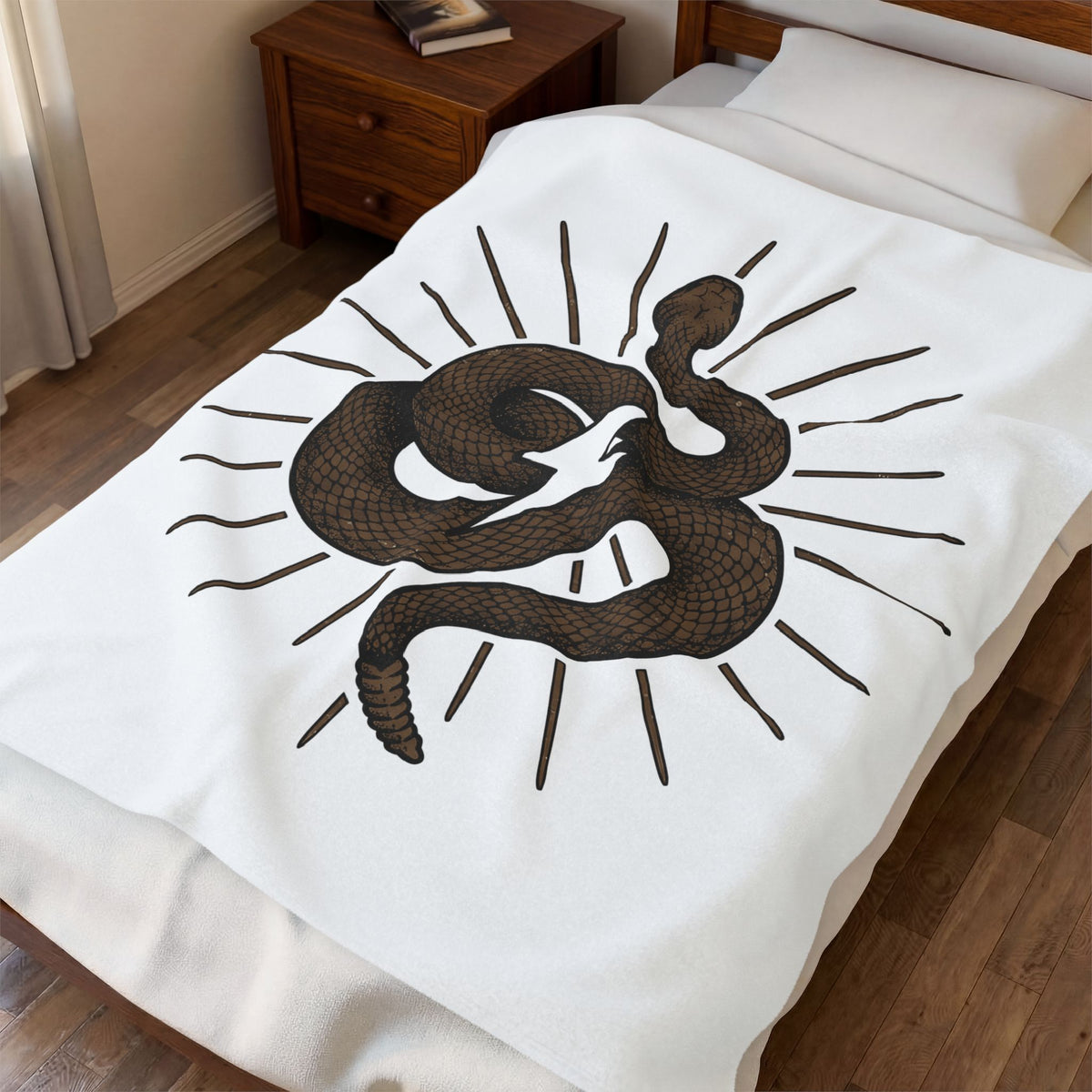 Snake Cowgirl Western Gift Boho Serpent Rodeo Fan Hippie Cowboy Vintage Lightning Bolt Blanket