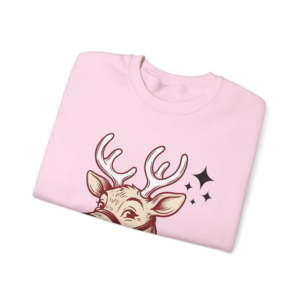 Reindeer Head Sweatshirt Christmas Wildlife Gift Women Antique Sweatshirt Caribou Sweatshirt Xmas Fan Reindeer Graphic Sweatshirt Classic Jingles Sweatshirt