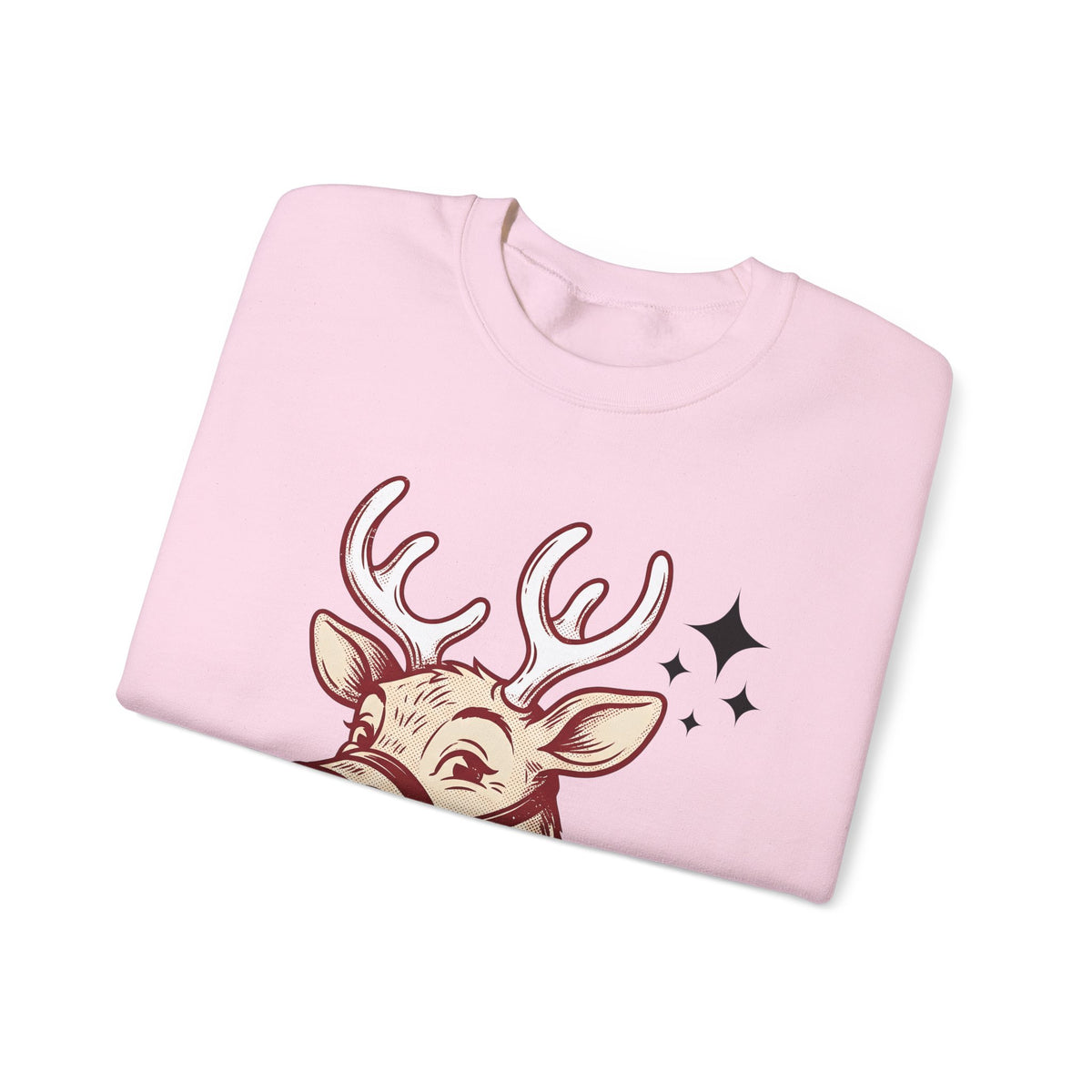 Reindeer Head Sweatshirt Christmas Wildlife Gift Women Antique Sweatshirt Caribou Sweatshirt Xmas Fan Reindeer Graphic Sweatshirt Classic Jingles Sweatshirt