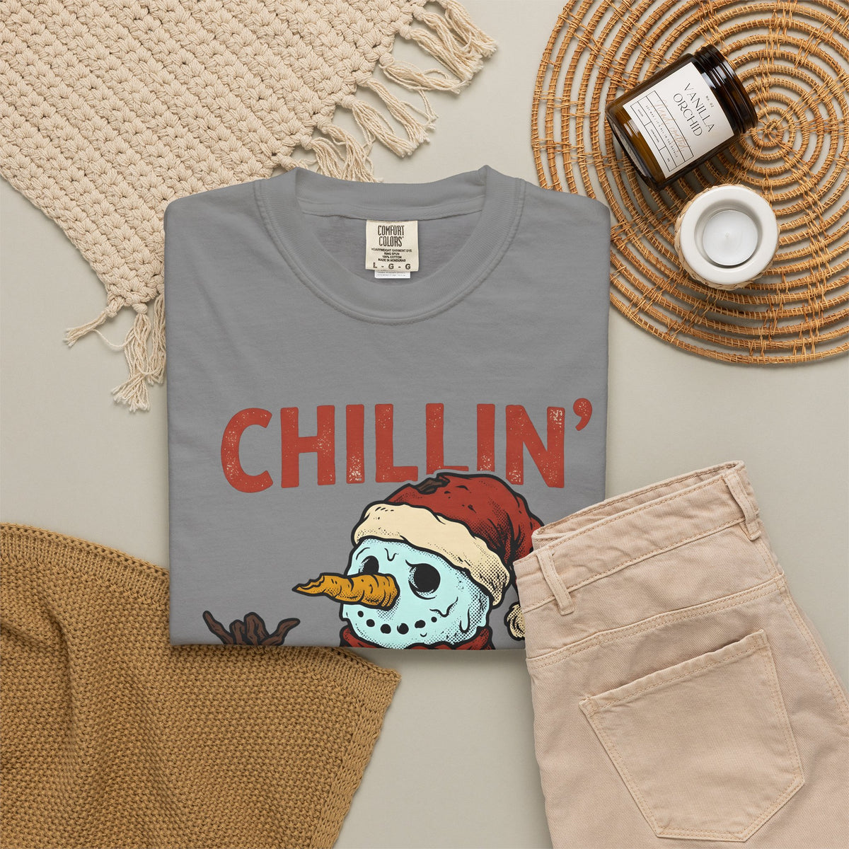 Skull Snowman T-Shirt Christmas Cold Gift Women Comic T-Shirt Skeleton Snowman T-Shirt Xmas Fan Cartoon T-Shirt Frosty Graphic Retro Christmas Hat