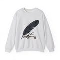 Feather Charm Sweatshirt Boho Chic Spiritual Gift Women Retro Sweatshirt Charm Sweatshirt Bohemian Enthusiast Vintage Sweatshirt Mystical Graphic Sketch Bow