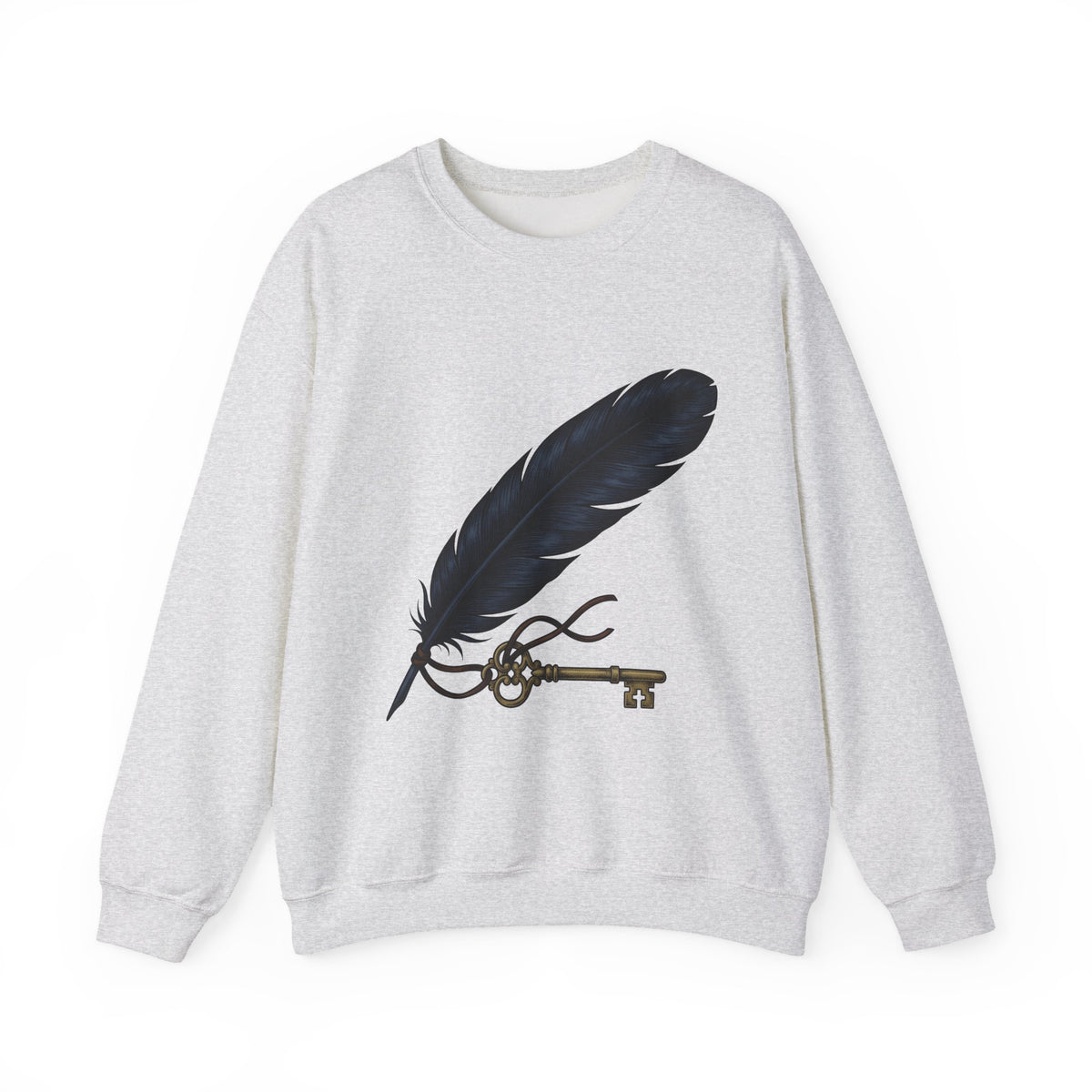 Feather Charm Sweatshirt Boho Chic Spiritual Gift Women Retro Sweatshirt Charm Sweatshirt Bohemian Enthusiast Vintage Sweatshirt Mystical Graphic Sketch Bow
