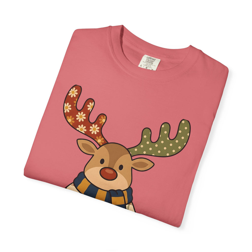 Deer Drawing Holiday Noel Gift Cartoon Fawn Christmas Fan Caricature Christmas Classic Winter T-Shirt