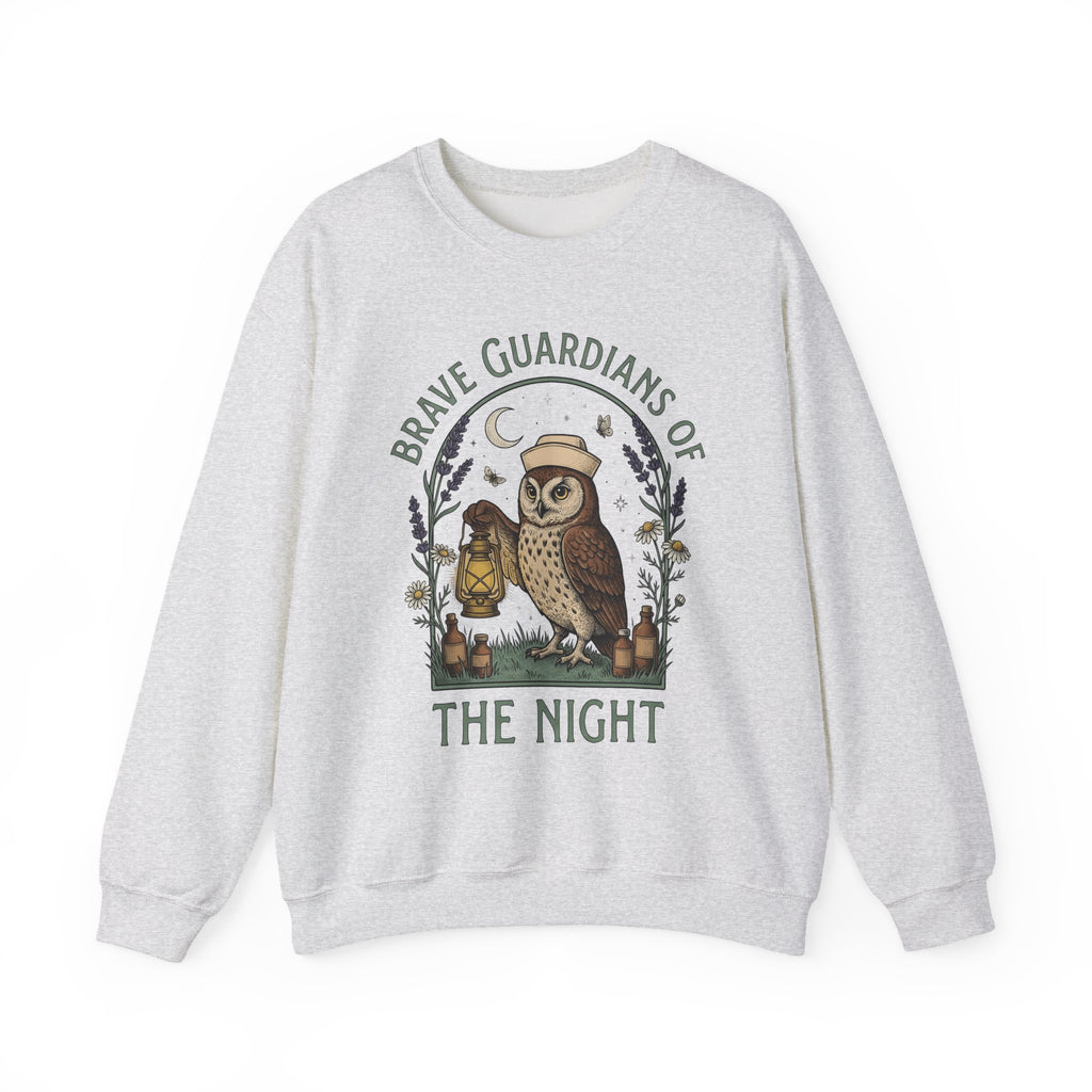 Nursing Owl Sweatshirt Nurses Gratitude Gift Women Retro Sweatshirt Owl Sweatshirt Nurse Enthusiast Vintage Sweatshirt Appreciation Graphic Sketch Torch Sweatshirt
