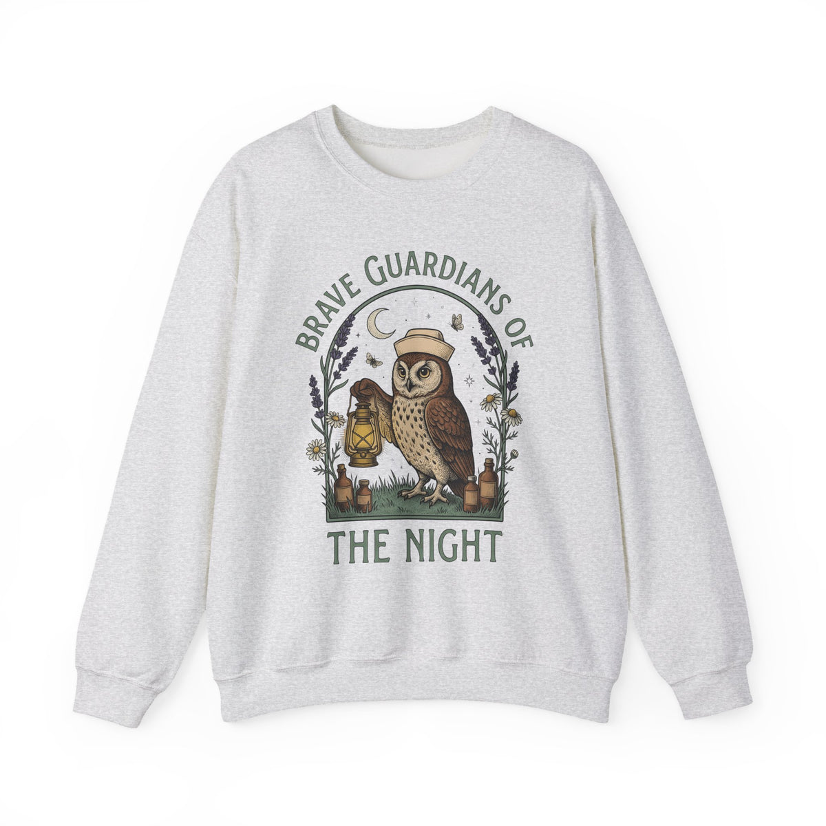 Nursing Owl Sweatshirt Nurses Gratitude Gift Women Retro Sweatshirt Owl Sweatshirt Nurse Enthusiast Vintage Sweatshirt Appreciation Graphic Sketch Torch Sweatshirt