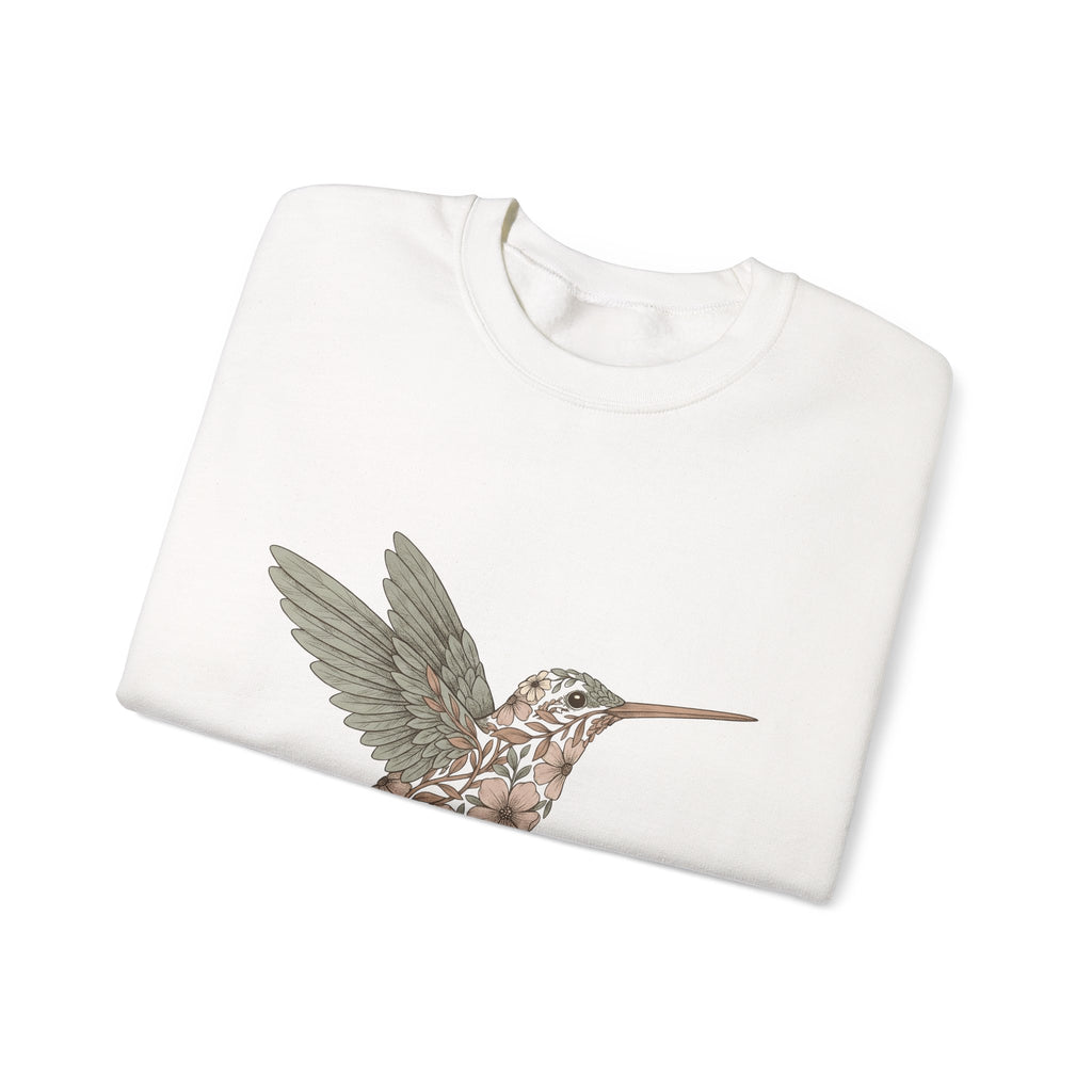 Hummingbird Floral Sweatshirt Boho Chic Nature Gift Women Boho Sweatshirt Hummingbird Sweatshirt Bohemian Fan Tribal Sweatshirt Environmental Graphic Hand