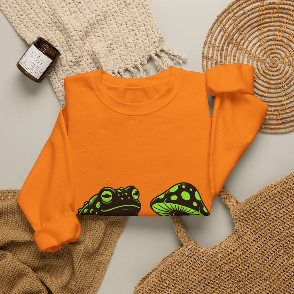 Toad Fungus Sweatshirt Halloween Spells Gift Women Dark Sweatshirt Chytrid Sweatshirt Horror Fan Gothic Sweatshirt Magic Graphic Retro Glow Sweatshirt