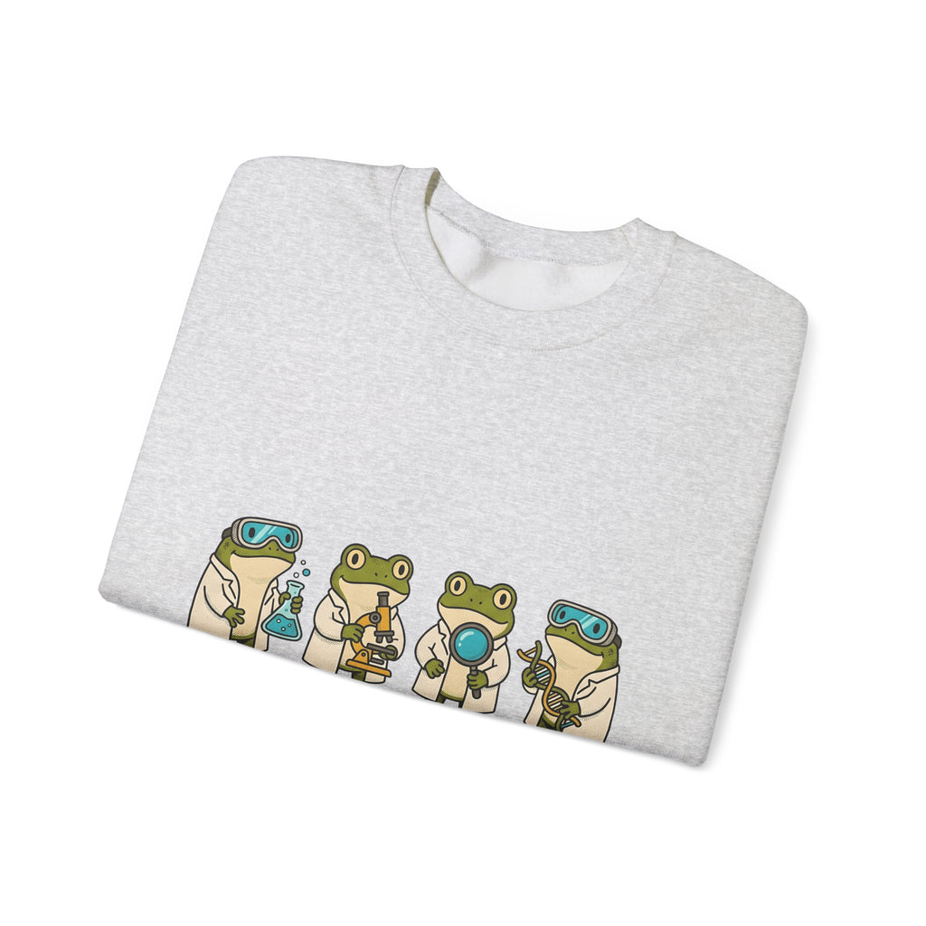 Frog Scientist Sweatshirt Teachers Science Gift Women Cartoon Sweatshirt Toad Sweatshirt Educator Enthusiast Comic Sweatshirt Scientific Graphic Hand Drawn Lab