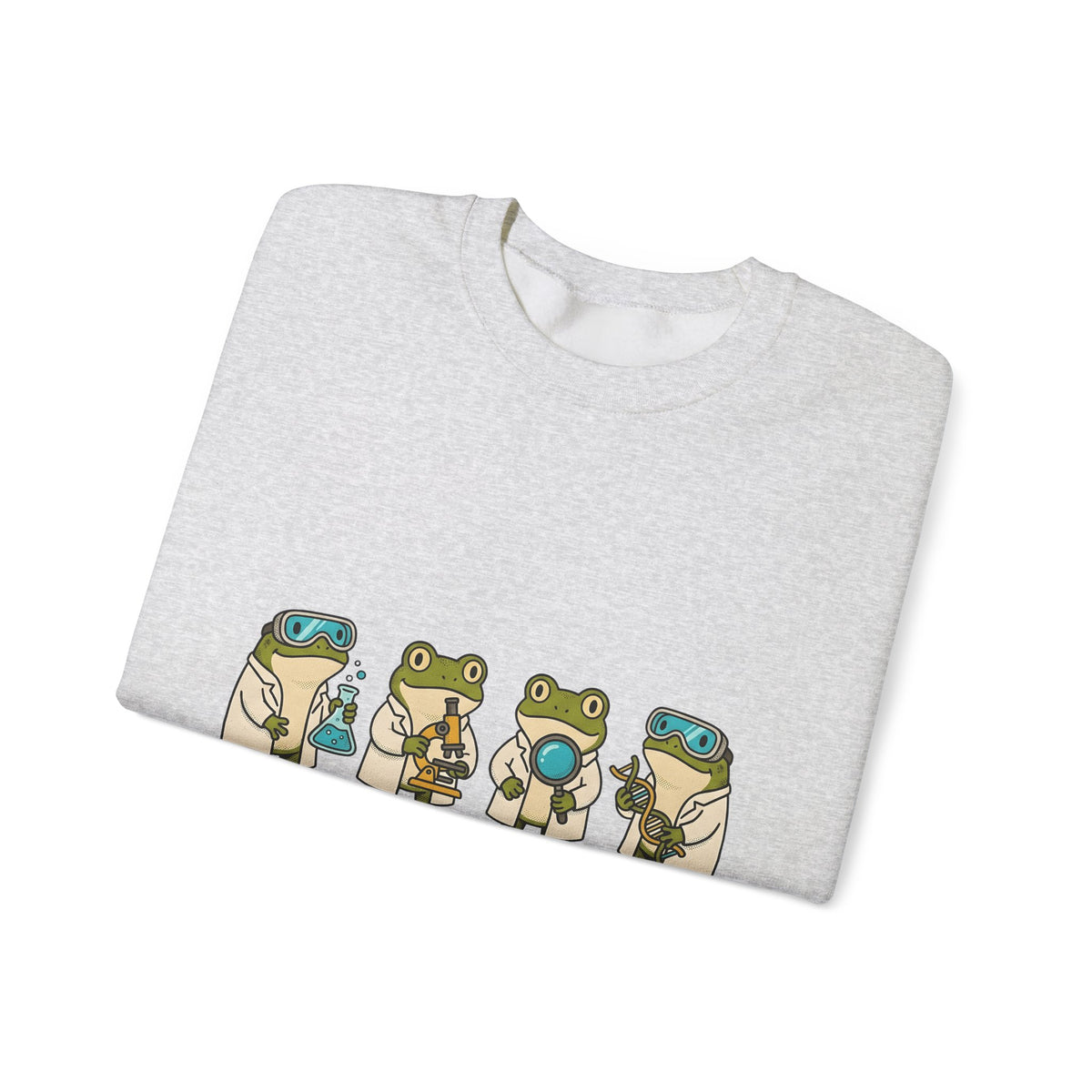 Frog Scientist Sweatshirt Teachers Science Gift Women Cartoon Sweatshirt Toad Sweatshirt Educator Enthusiast Comic Sweatshirt Scientific Graphic Hand Drawn Lab