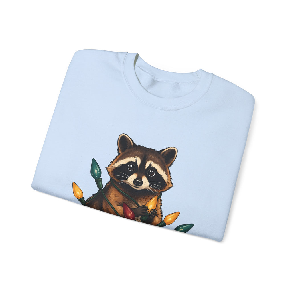 Raccoon Animals Seasonal Gift Playful Trash Panda Wildlife Fan Quirky Christmas Cartoon Sweatshirt