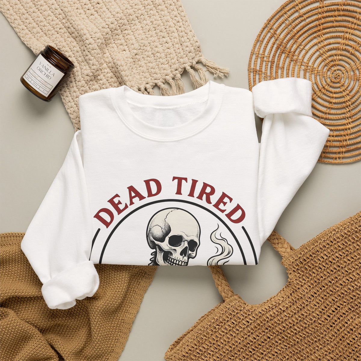 Skeleton Coffee Halloween Coffee Gift Tattoo Skull Coffee Horror Fan Traditional Caffeine Vintage Sweatshirt