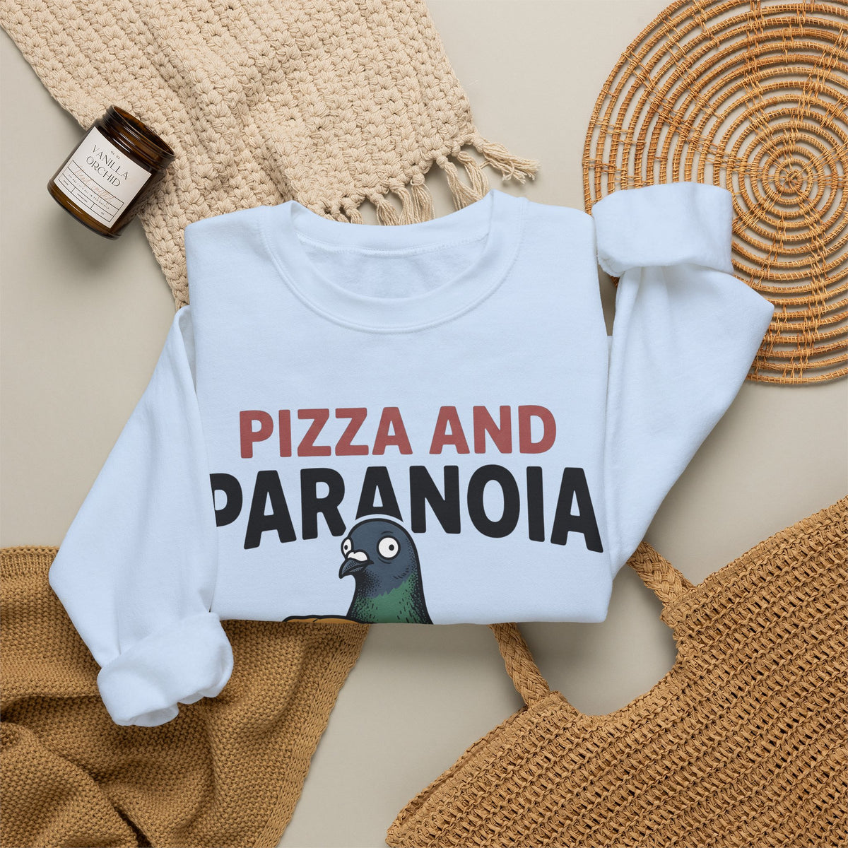 Bird Pizza Sweatshirt Funny Wildlife Gift Women Animated Sweatshirt Pizza Sweatshirt Humor Fan Cartoon Sweatshirt Animal Graphic Retro Meal Sweatshirt
