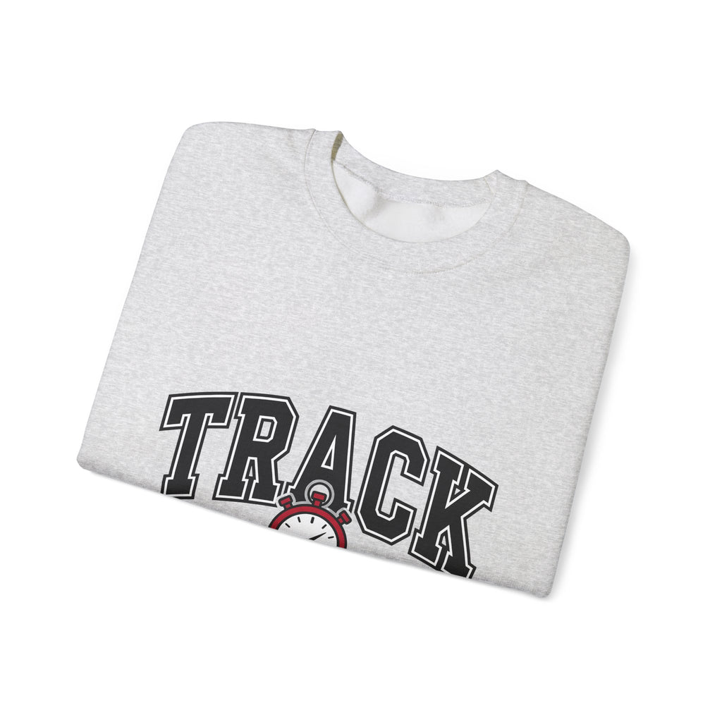 Stopwatch Graphic Sweatshirt Track And Field Mom Gift Women Varsity Sweatshirt Timer Sweatshirt Athlete Enthusiast Letterman Sweatshirt Mother Graphic Design