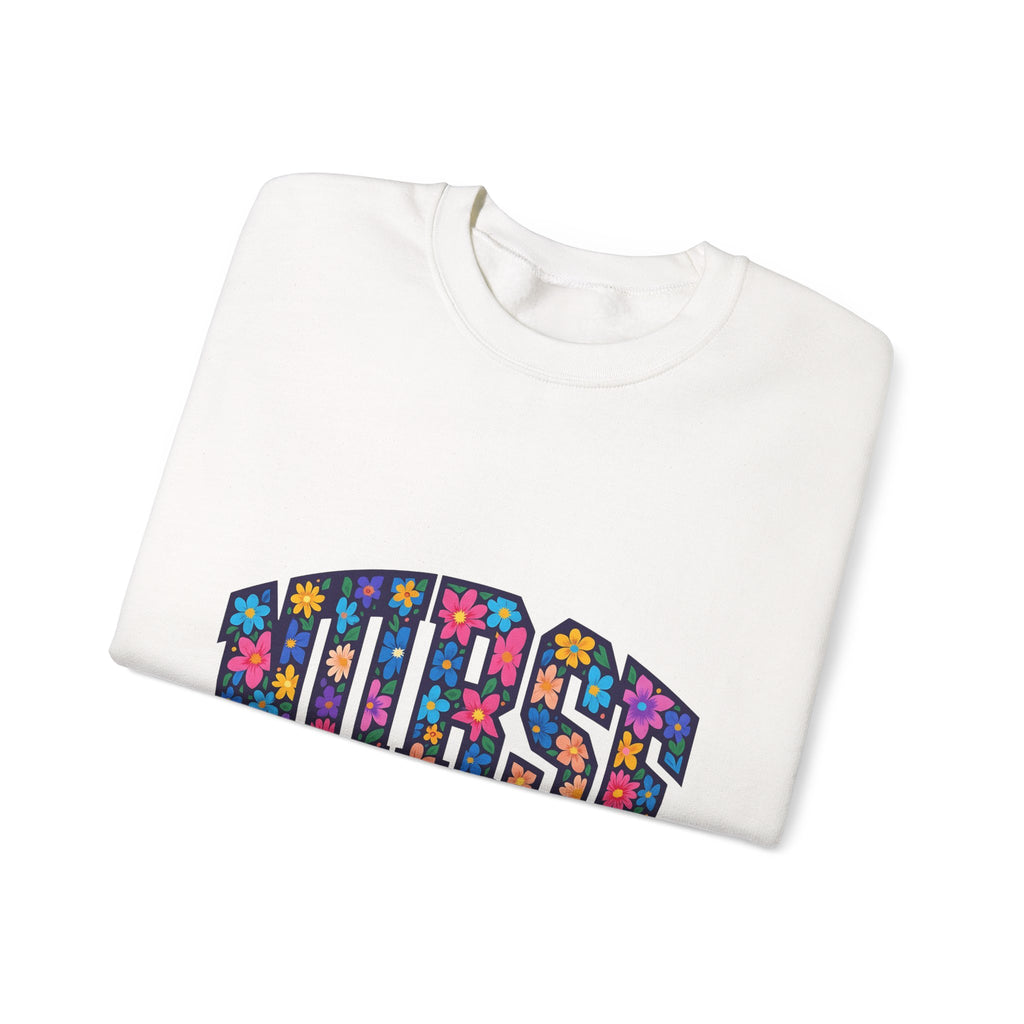 Blossom Lettering Sweatshirt Nurse Thanks Gift Women Striking Sweatshirt Calligraphy Sweatshirt Healthcare Enthusiast Bold Sweatshirt Appreciation Graphic