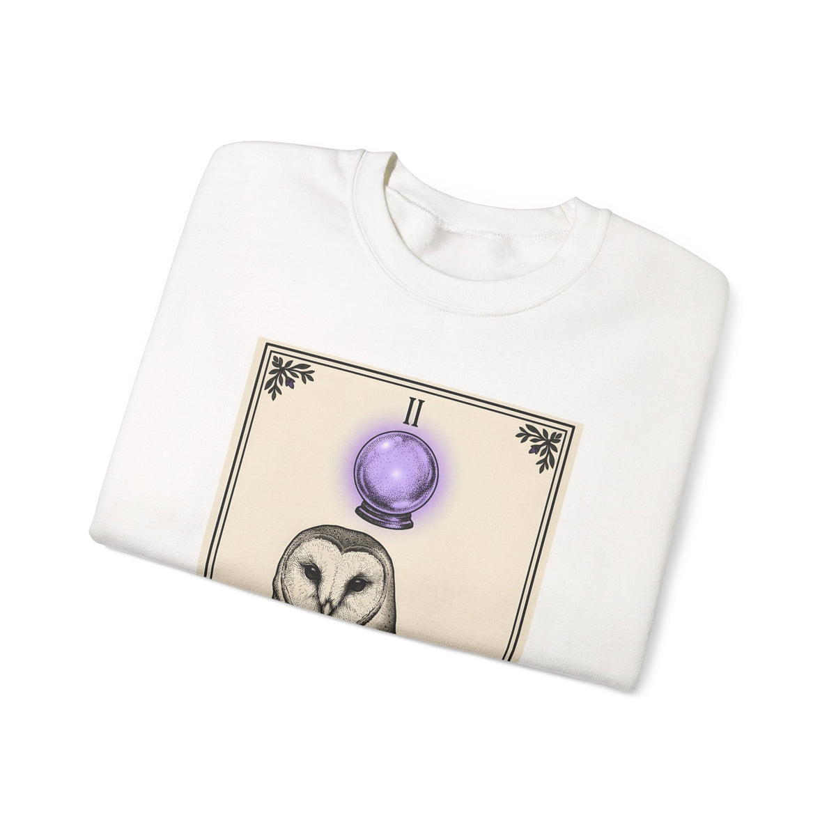 Barn Owl Sweatshirt Boho Chic Magic Gift Women Oracle Sweatshirt Owl Sweatshirt Bohemian Fan Mystic Sweatshirt Magical Graphic Hand Drawn Glass Sphere Sweatshirt