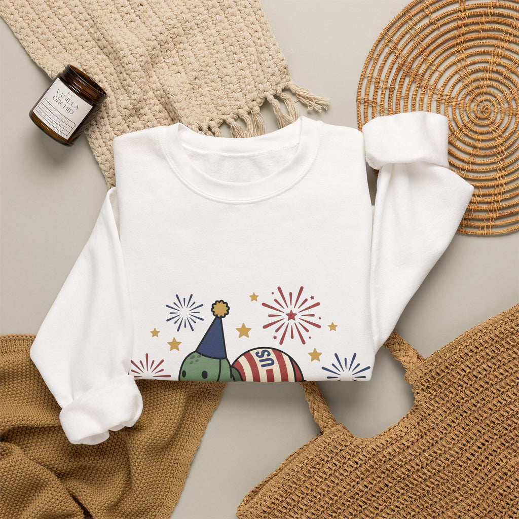 Turtle Celebration Hat Sweatshirt 4th Of July Usa Gift Women Sweet Sweatshirt Turtle Hat Sweatshirt Independence Day Fan Patriotic Sweatshirt American Graphic
