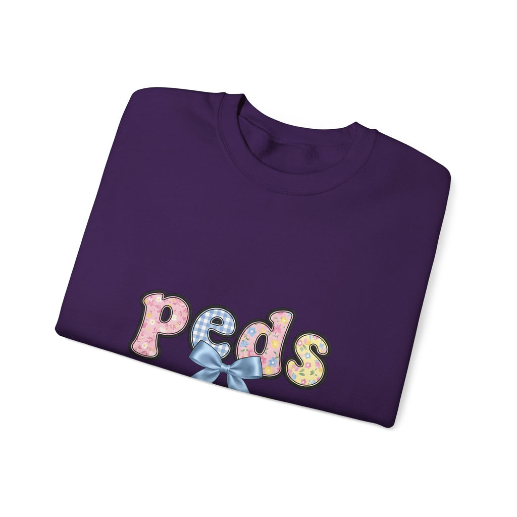 Pastel Fabric Typography Sweatshirt Nurse Flower Gift Women Adorable Sweatshirt Textile Sweatshirt Nursing Enthusiast Typography Sweatshirt Floral Graphic Old