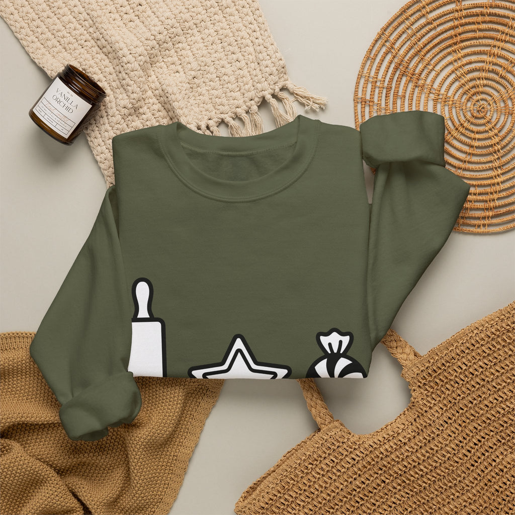 Pastry Symbols Christmas Desserts Gift Simple Bakery Holiday Fan Minimalist Treat Contemporary Sweatshirt