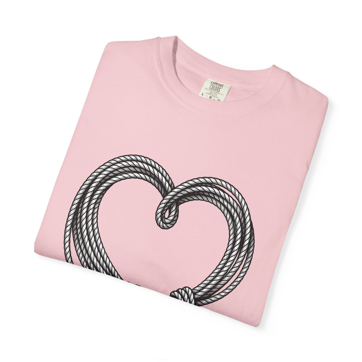 Knotted Rope Heart T-Shirt Cowgirl Petals Gift Women Western-Style T-Shirt Heart Tie T-Shirt Rodeo Fan Rustic T-Shirt Floral Graphic Classic