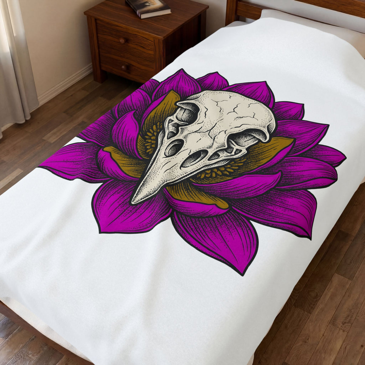 Bird Head Flower Blanket Boho Chic Emo Gift Women Line Art Blanket Floral Head Blanket Hippie Fan Minimalist Blanket Goth Graphic Classic Lotus