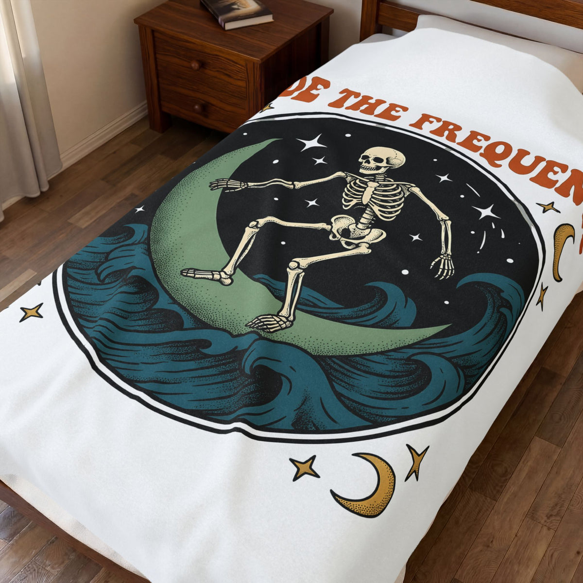 Skeleton Wave Riding Surfing Universe Gift Nostalgic Surfing Surfer Surf Enthusiast Retro Galaxy Classic Blanket