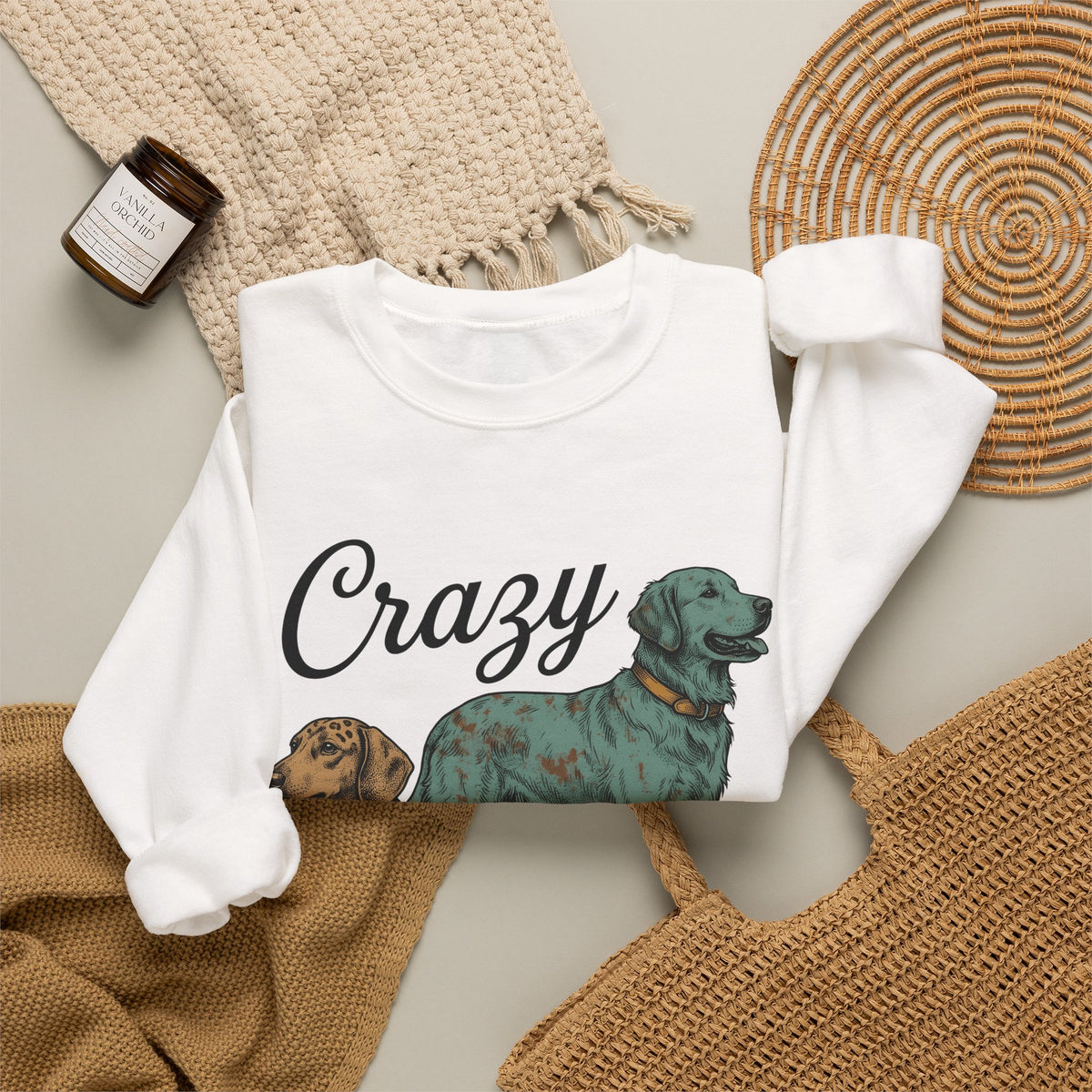 Dog Duo Sweatshirt Dog Mom Pets Gift Women Vintage Sweatshirt Canine Sweatshirt Dog Mom Fan Retro Sweatshirt Animal Graphic Hand Drawn Leopard Print Sweatshirt