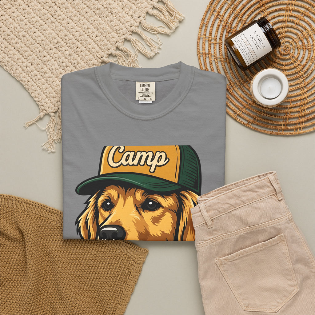 Golden Retriever T-Shirt Dog Hiking Gift Women Hand Drawn T-Shirt Retriever T-Shirt Dog Fan Illustrated Graphic T-Shirt Classic Cap T-Shirt