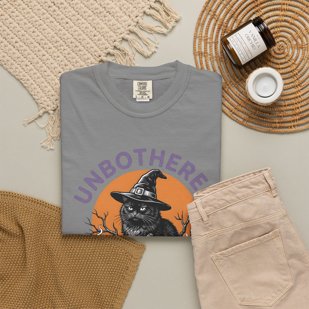 Black Cat Witch Hat Halloween Animal Gift Cartoon Witch Hat Halloween Fan Cat Minimalist T-Shirt