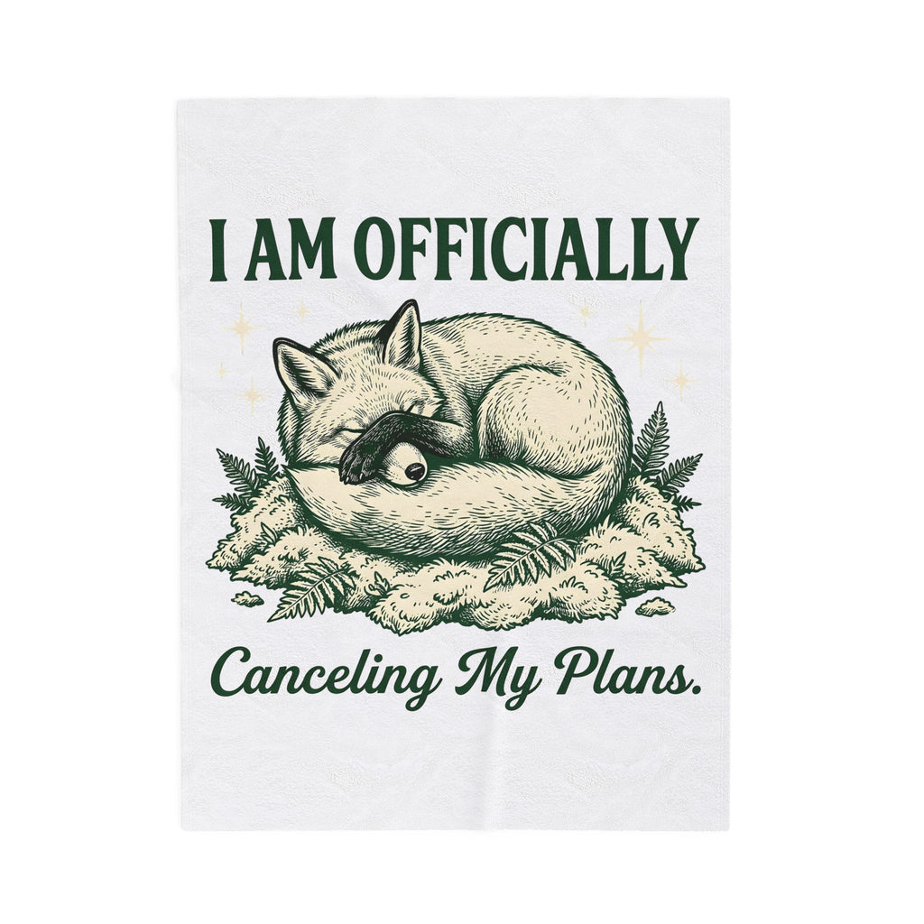 Resting Fox Funny Wildlife Gift Sketch Fox Humor Fan Drawing Retro Star Shapes Blanket