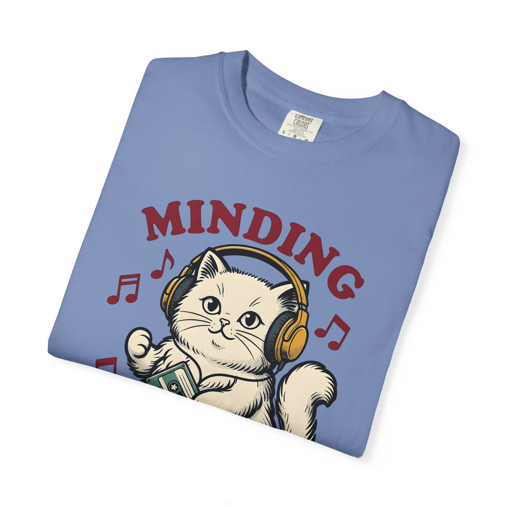 Cat Earbuds T-Shirt Cat Sound Gift Women Antique T-Shirt Headphones T-Shirt Feline Fan Earphone T-Shirt Audio Graphic Throwback Audio Cassette