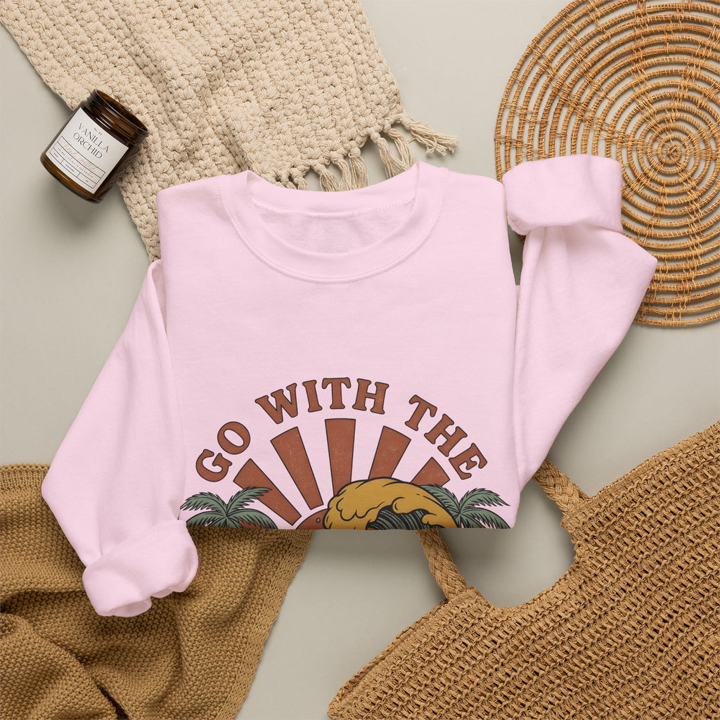 Sea Dusk Sweatshirt Beach Coastal Gift Women Hand Drawn Sweatshirt Sunset Sweatshirt Shore Fan Oceanic Sweatshirt Seaside Graphic Sketch Tropical Trees Sweatshirt