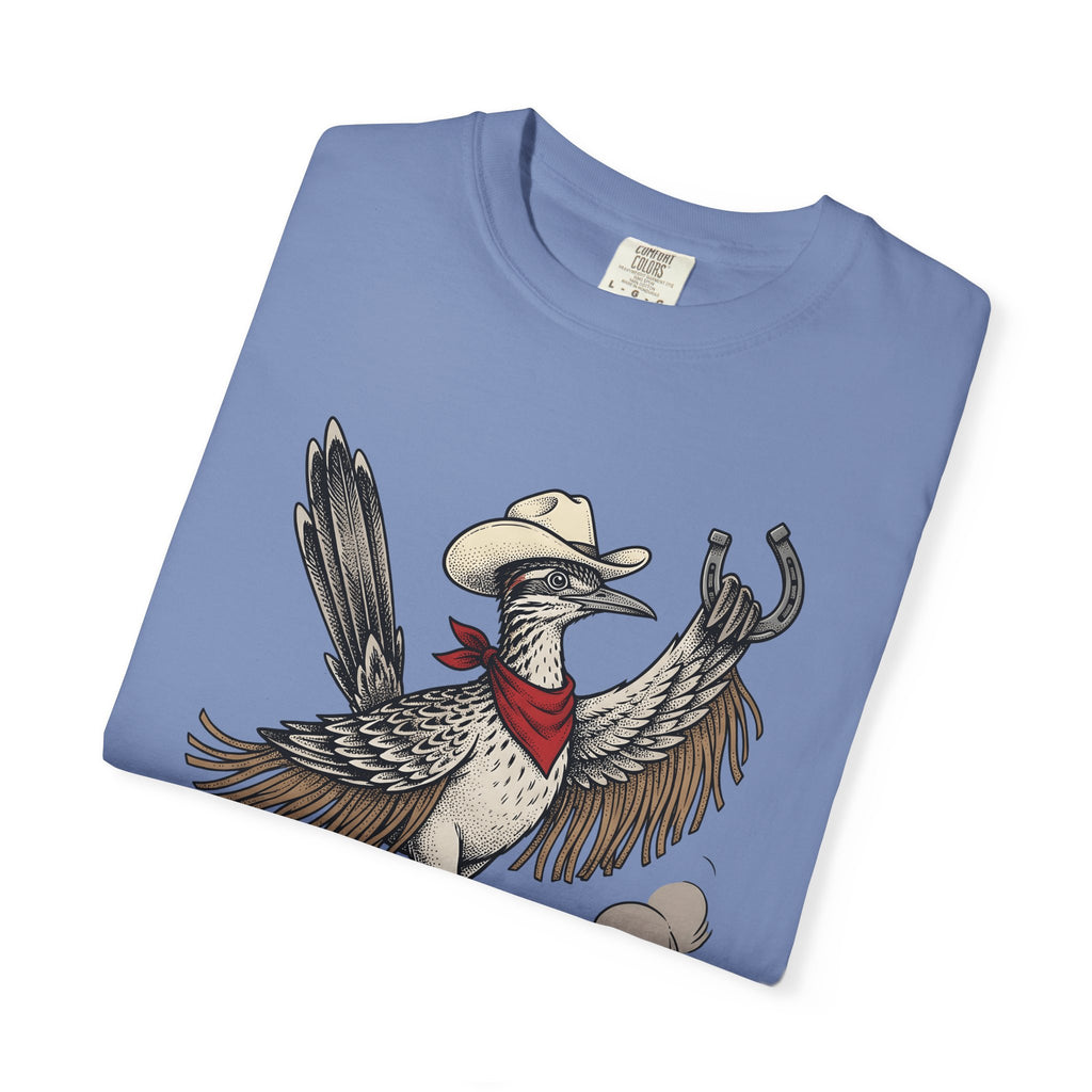 Cowboy Bird T-Shirt Cowgirl Country Gift Women Hand Drawn T-Shirt Rodeo T-Shirt Cowgirl Fan Illustrated T-Shirt Rural Graphic Cartoon Horseshoe