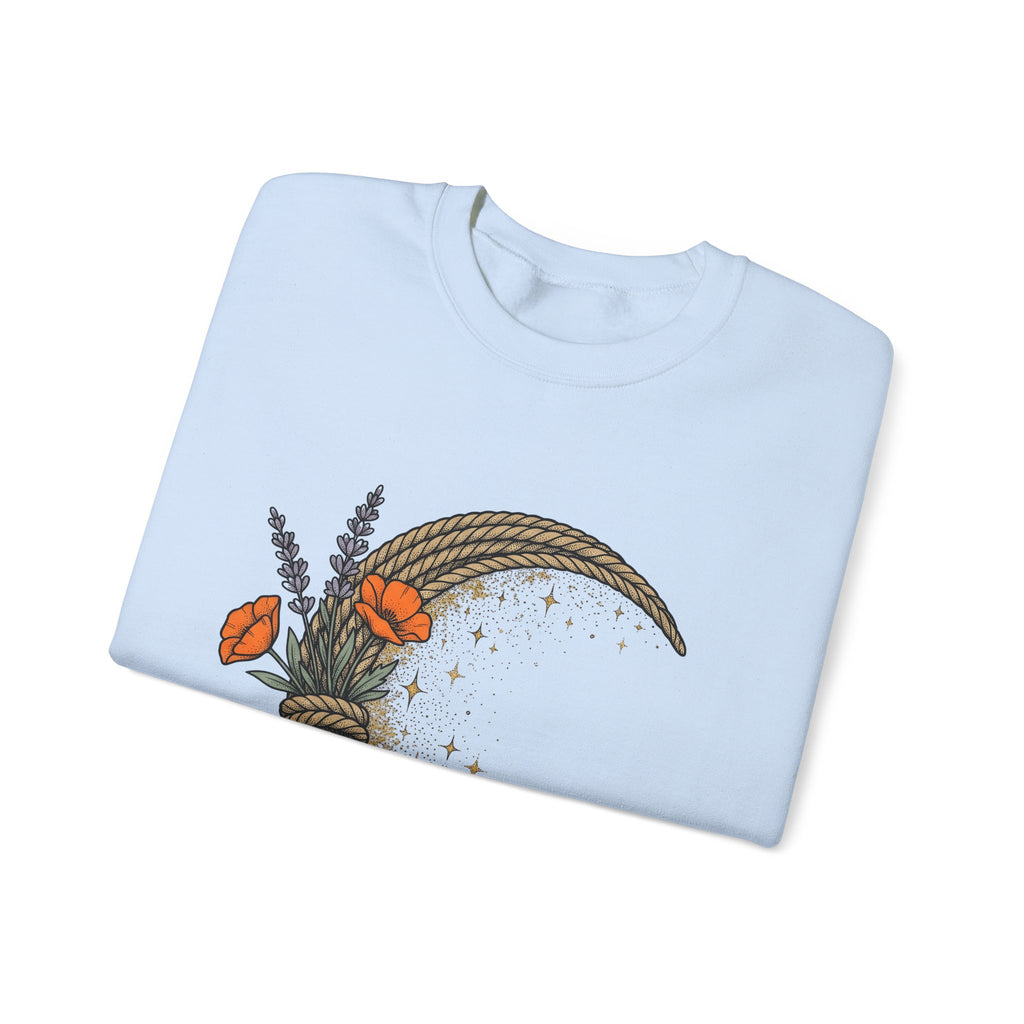 Rope Moon Sweatshirt Cowgirl Western Gift Women Boho Sweatshirt Lunar Sweatshirt Rodeo Fan Hippie Sweatshirt Country Graphic Vintage Wildflowers Sweatshirt