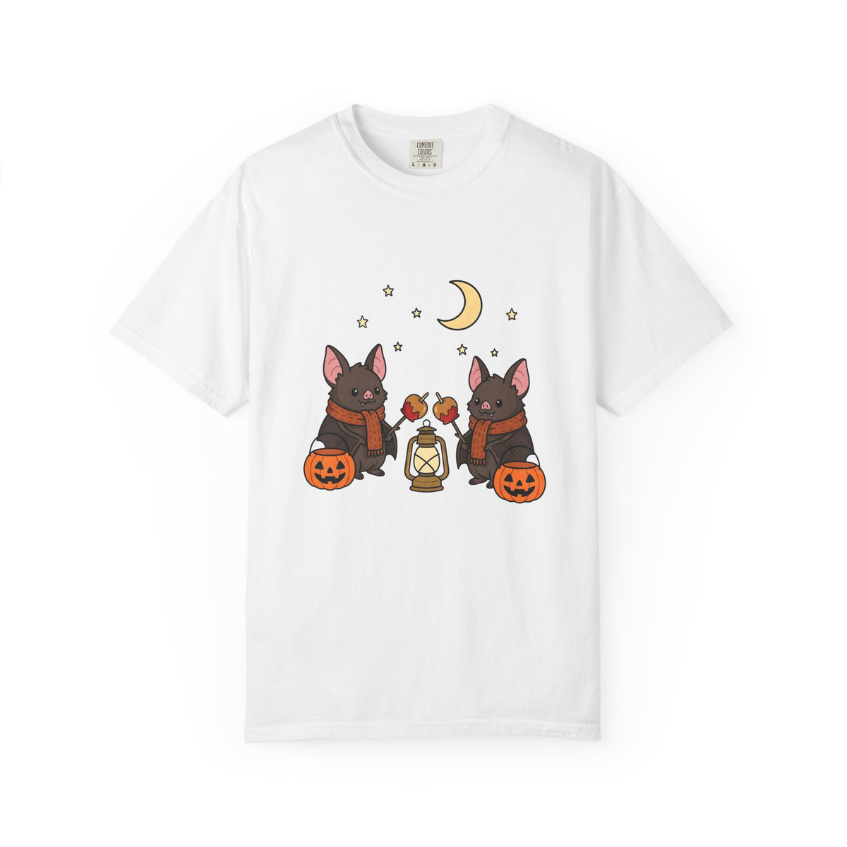 Bat Drawing T-Shirt Halloween Creatures Gift Women Charming T-Shirt Bat T-Shirt Spooky Fan Cartoon T-Shirt Monster Graphic Animated Gourd T-Shirt