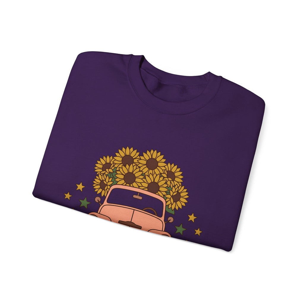 Vintage Truck Sunflowers Sweatshirt Cowgirl Country Gift Women Boho Sweatshirt Old Truck Sweatshirt Rodeo Fan Western Sweatshirt Rustic Graphic Retro Stars
