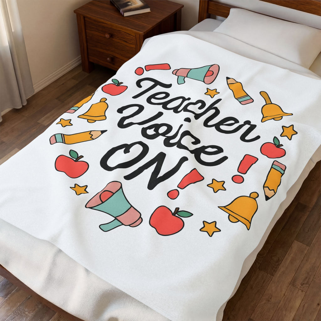 School Supplies Teacher Learning Gift Hand Drawn Stationery Educator Enthusiast Blanket