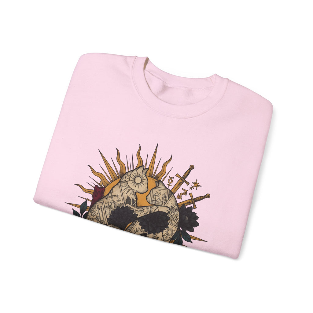Oracle Cat Sweatshirt Cat Magic Gift Women Ink Sweatshirt Kitty Cat Sweatshirt Feline Fan Tattoo Sweatshirt Mystical Graphic Classic Dark Blossoms Sweatshirt
