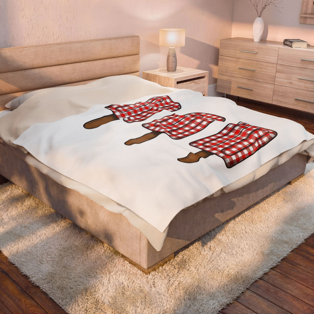 Popsicle Set Blanket 4th Of July Beach Gift Women Rustic Blanket Ice Pop Blanket Patriotic Fan Vintage Blanket Coastal Graphic Retro Checkered