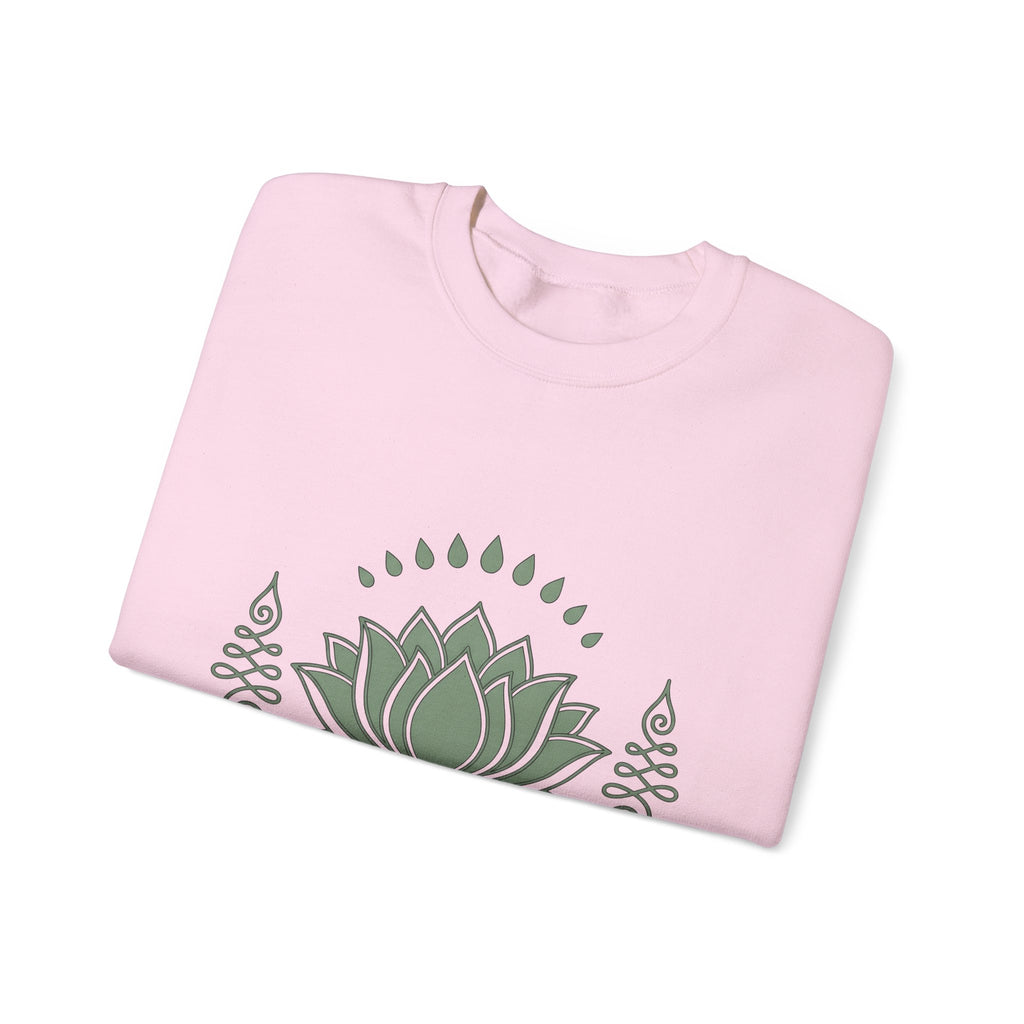 Lotus Blossom Sweatshirt Boho Chic Meditation Gift Women Sketch Sweatshirt Waterlily Sweatshirt Hippie Enthusiast Drawing Design Simple Sacred Geometry