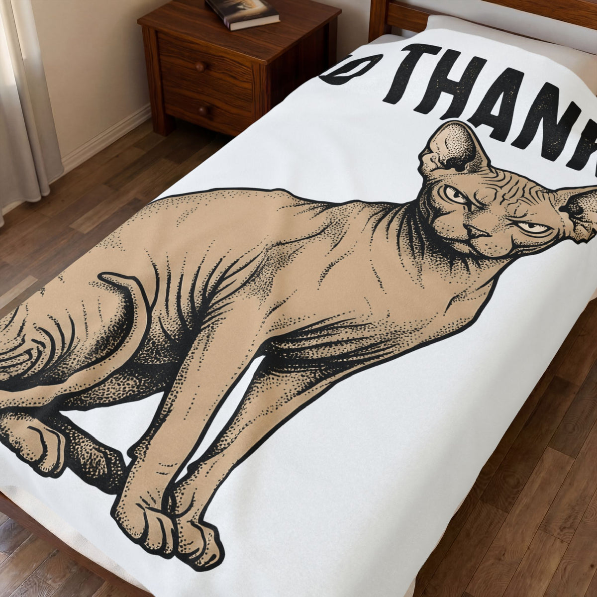 Sphynx Feline Blanket Cat Creatures Gift Women Line Art Blanket Cat Blanket Cat Fan Illustration Graphic Hand Drawn Mood Blanket